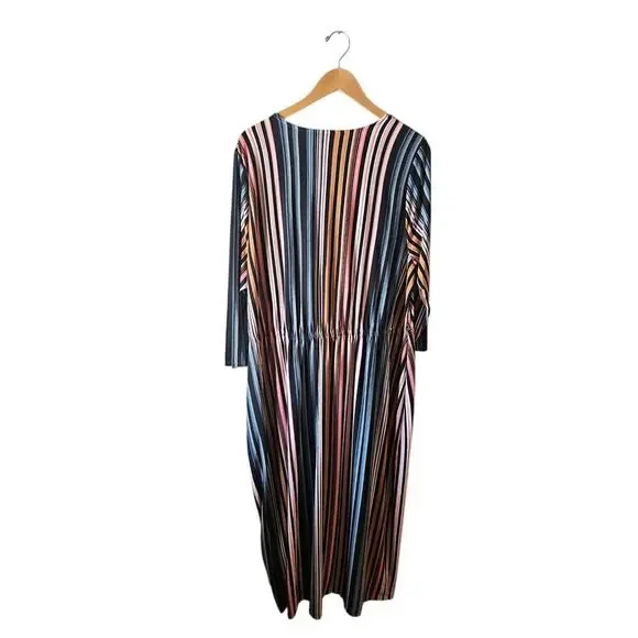 Lane Bryant striped Surplice-Neck Side-Ruched Midi Dress sz 22/24 new with tags - Picture 5 of 8